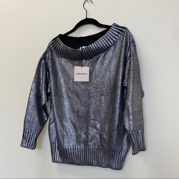 Superdown Marla Sweater In Metallic 